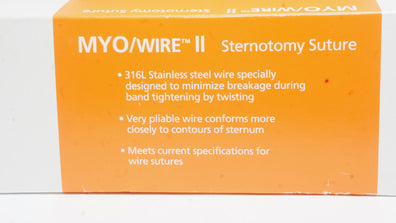 A&E Medical 046-033 6-0 Myo/Wire II Sternotomy Stre 1/2c 49mm 46cm(x)- Box of 10